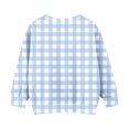 thumbnail image 4 of FAIOROI Gingham Toddler Sweatshirt 4T Blue - Soft Stretchy Pullover with Kangaroo Pocket, Wrinkle-Resistant for Play & School, 4 of 6