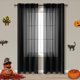 thumbnail image 1 of Cortinas Transparentes Negras De 96 Pulgadas De Largo Para Sala De Estar, Juego De 2 Paneles Con Bolsillo Para Barra, Cortinas Negras Para Ventana Para Dormitorio De 8 Pies De Largo, 1 of 1