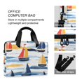 thumbnail image 4 of FORMRS 16" Laptop Bag Carrying Sleeve Case with Handle Travel Shoulder Briefcase, Orange Hand Drawn Sailboats, 4 of 8