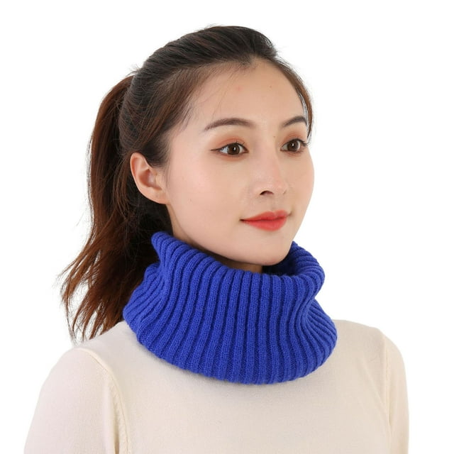 Reusable Scarf Women Winter Scarf Thick Knitted Warm Solid Color Windproof Elastic Anti-shrink Soft Lightweight Washable Neck Protection Heat