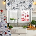 thumbnail image 5 of 2 Pack Farmhouse Valances for Windows Bedroom Living Room Window Treatments, Blue Country Texas Star Vintage Berries Wooden Rod Pocket Valance Drapes Short Kitchen Curtains Over Sink 60"x18", 5 of 8