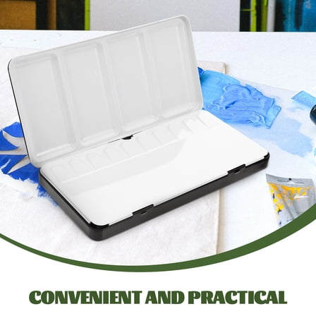 QIFULL Watercolor Palettes Box Watercolor Travel Case Iron Black 1Pcs