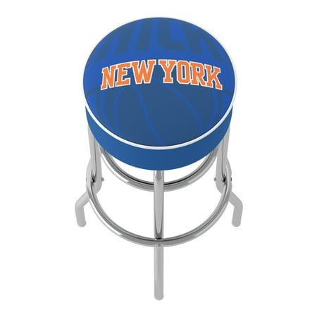 New York Knicks NBA Fade Padded Swivel Bar Stool - Blue, Orange, White