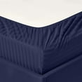 thumbnail image 2 of 1200 Thread Count Queen Size Deep Pocket Stripe Cotton Sheet Set (Queen, Navy), 2 of 5