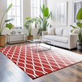 thumbnail image 3 of Large Area Rugs 6'x9', Red Striped Carpet Runner Indoor Outdoor Rugs Home Decor Aesthetic, Modern Abstract Ombre Geometric Morocco Non Slip Mats Washable Accent Rug for Living Room Bedroom, 3 of 8