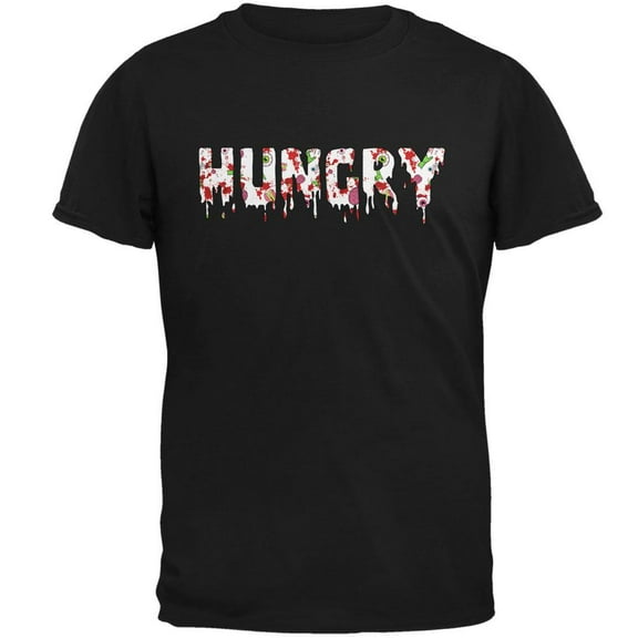 Halloween Hungry Zombie Pattern Mens T Shirt Black 3X-LG