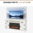 thumbnail image 6 of Sonegra 70" Fireplace TV Stand, Entertainment Center for TVs Up to 80”, TV Console with Storage Cabinets, Media Console for Living Room, White TV Stand and Black Fireplace, 6 of 9