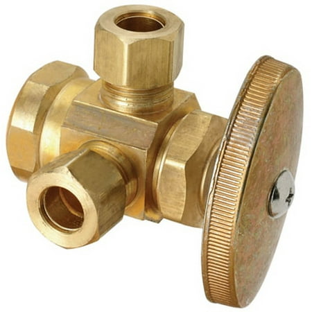 - Brass Craft Service Parts R1701LRX RD Brass Dual Outlet Stop Valve, 1/2 x 3/8 x 3/8-In. - Quantity 1