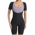 thumbnail image 2 of WBQ Short Sleeve Jumpsuit One Piece Women Sweat Vest Waist Trainer 3 in 1 Slimming Full Body Shaper Sauna Suit Workout Tops S-3XL, 2 of 6