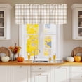 thumbnail image 2 of Kitchen Valances for Window, Farmhouse Pastoral Khaki Tartan Plaid Light Filtering Rod Pocket Valance Curtain, Chic Lattice &nbsp;Short Curtains Window Topper for Bedroom Bathroom Living Room 54x18in, 2 of 8
