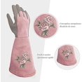thumbnail image 2 of Une Paire De(m17.5cm)ros Gants Jardinage Femme Cuir,anti-piqre Avec Manche Longue, Gants De Jardin Femme Elegant Avec Broderie Exquise, 2 of 5