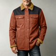 thumbnail image 5 of USNSM Men's Sherpa Fleece Cotton Jacket, Cargo Jacket, Long Sleeved Lapel Winter Warm Coat with Multiple Pockets Red L, 5 of 6