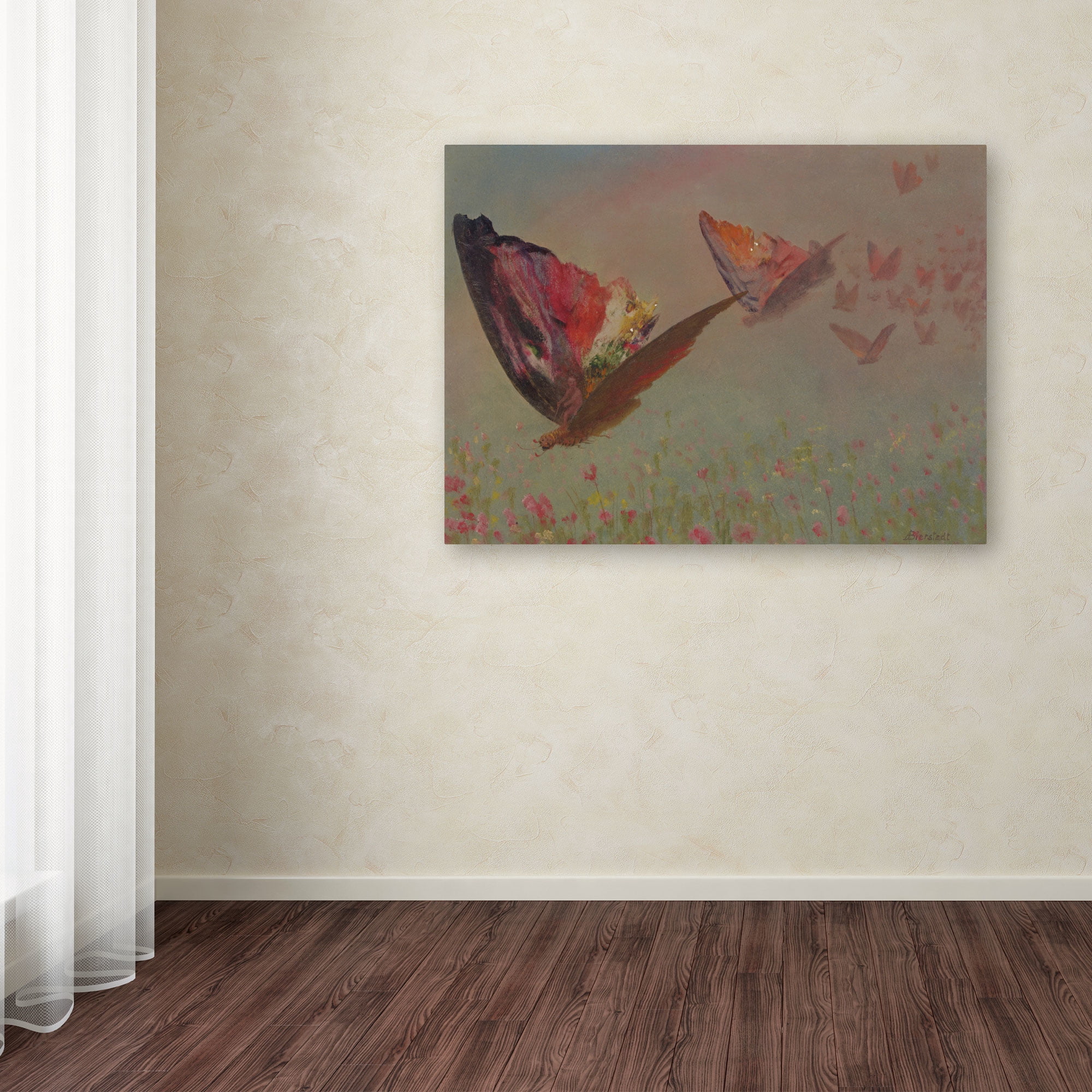 Trademark Fine Art "Butterflies With Riders" Canvas Art by Albert Bierstadt