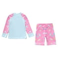 thumbnail image 3 of MEZZALL Girls Swimwear Set Long Sleeve Rash Guard With Mid Length Pants Sun Beach Outfit For Toddler Kids Age 2-12 Summer Swimming Suit Lovely Baby Wear, 3 of 3