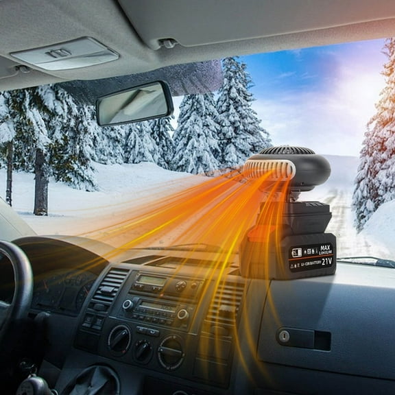 Kumdkd 3-in-1 Lithium Battery Fan & Warmer - Portable Heater for Home Car Outdoors with Defrost Function (Rechargeable, Overheat Protection)