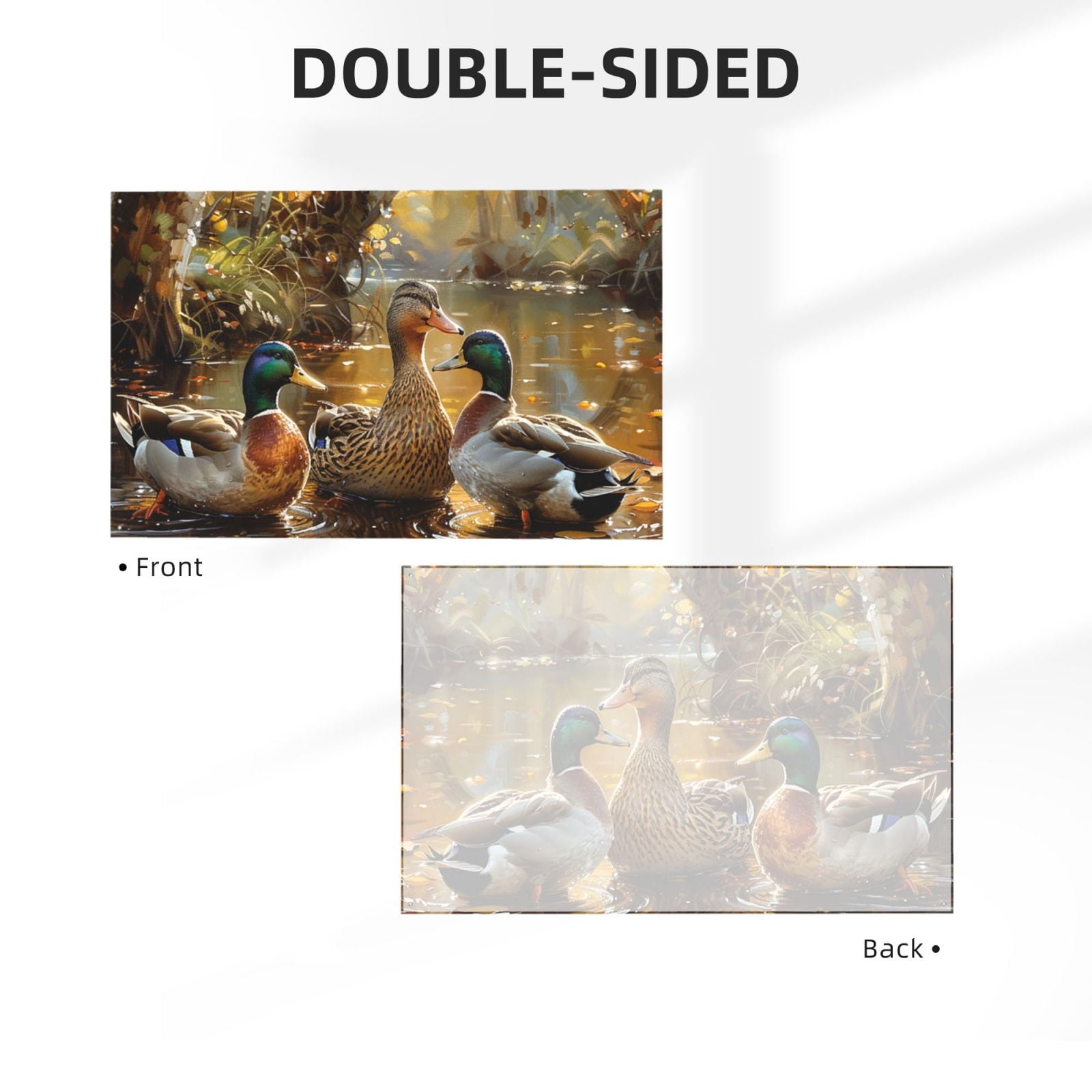 Mallards Duck Cute Hunting Art Four Hole Decorated Banner Flag for Garden Yard Home Decoration Indoor Outdoor 4x6 Ft