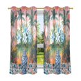 thumbnail image 6 of Yayeee Window Curtains Set of 2 for Living Room Light Filtering 63"x42", Blue Flowers, 6 of 7