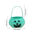 thumbnail image 2 of Trick or Treat Bags, Halloween Pumpkin Candy Bags Non-Woven Fabric Storage Tote with Handle, 7.87 X 5.12 Inches, Reusable Halloween Party Favor Bag for Kids Trick or Treating, 2 of 7
