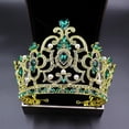 thumbnail image 3 of Zhuge Tiara de boda para novia, diadema de princesa, corona nupcial, joyería para el cabello con diamantes de imitación de cristal, decoración para cumpleaños, boda de princesa, novia (blanco), 3 of 4