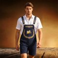 thumbnail image 2 of XIAONU Print Short Overalls for Men Adjustable Straps Casual Wear Overalls, 2 of 4