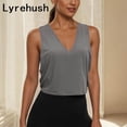 thumbnail image 2 of Lyrehush Workout Tops for Women V Neck Sleeveless Casual Crop Tank Top Yoga Gym Shirts Activewear, 2 of 9