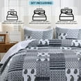 thumbnail image 2 of Quilt Set Twin Size, 2 Pieces Bedspread Coverlet Plaid Patchwork Quilt Farmhouse Twin Size Comforter Set Lightweight Bedding with 1 Pillow Cover Sham for All Season Gray, 2 of 12