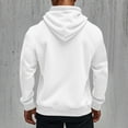 thumbnail image 4 of Mens Hooded Jackets Stand Collar Full Zip Drawstring Print Outwear Casual Sports Stylish Outwear With Multi Pockets (XL, White), 4 of 8