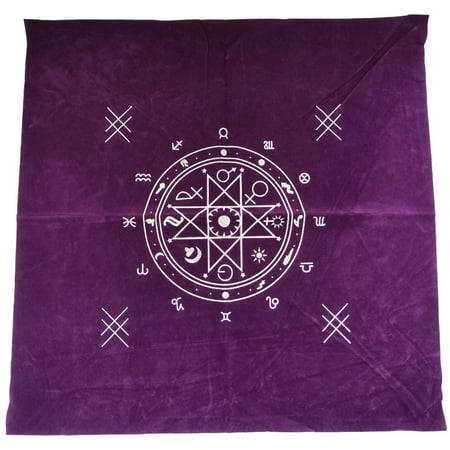

Altar Tarot Cloth | 23x23inch Astrology Tarot Cards Velvet Table Cloth | Tarot Spread Cloth with 12 Constellations Pattern Witchcraft Supplies Square Tarot Table Cover