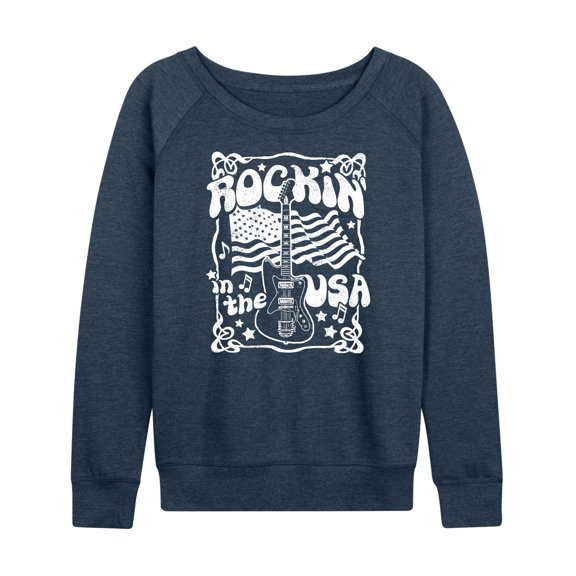 Instant Message - Rockin In The USA - Women's Lightweight French Terry Long Sleeve Shirt