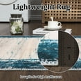 thumbnail image 5 of HOMERRY Runner Rug 2'x 8' Rug for Living Room Bedroom Rug Non Slip Bathroom Rugs Modern Bordered Teal Thin Indoor Carpet, 5 of 6