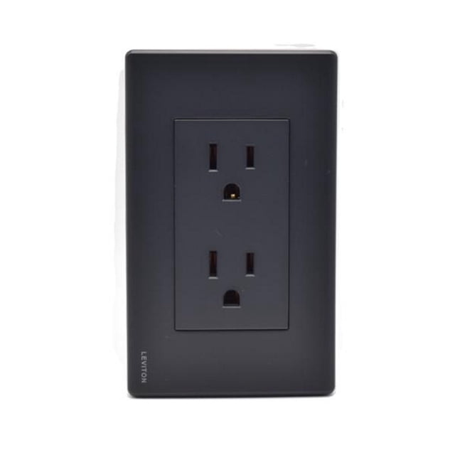 CONTACTO DÚPLEX NEGRO CON PLACA STALO
