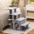 thumbnail image 2 of PawHut Adjustable Height Cat Stairs with Scratching Post Pet Steps for Sofa, 2 of 10