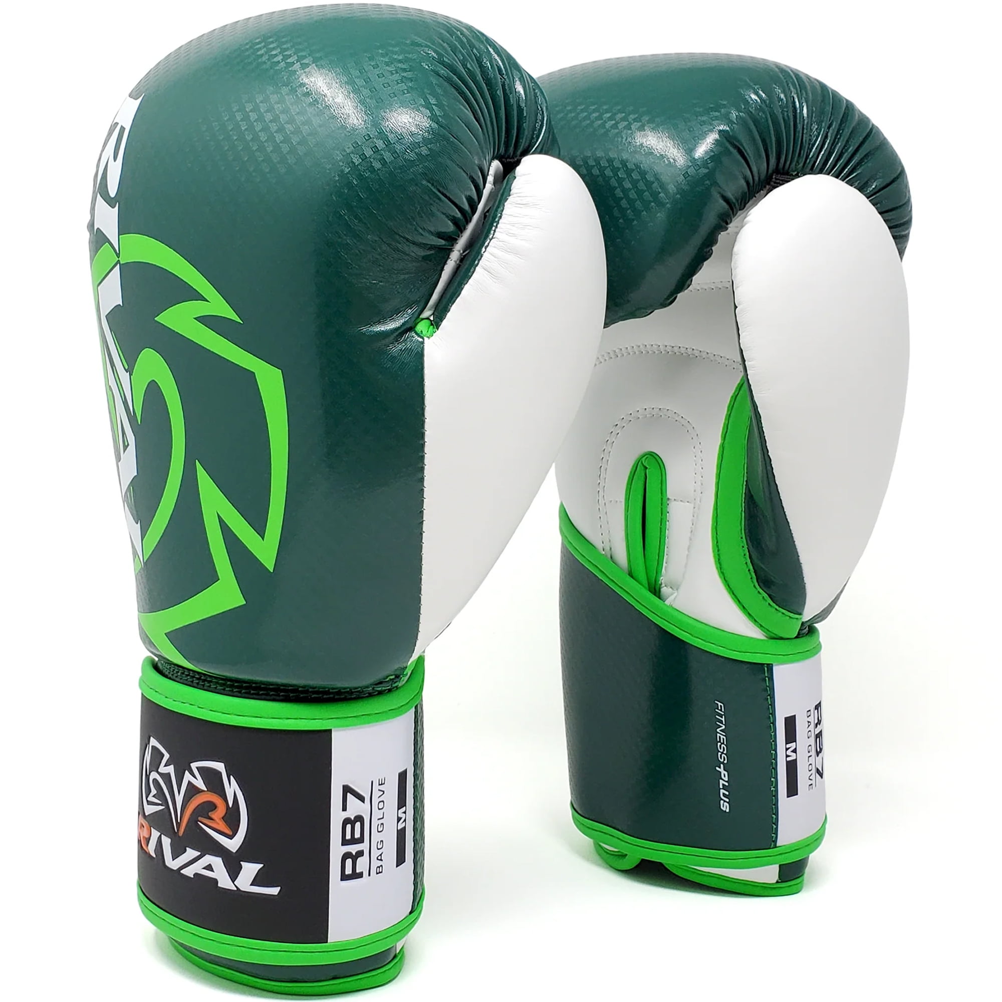 RIVAL Boxing RB7 Fitness Plus Hook and Loop Bag Gloves - Small - Green/White