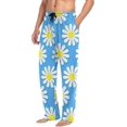 thumbnail image 5 of Floral Daisy Pattern Ghost Pajama Pants, Men's Lounge Pants Light with Drawstring and Pockets, Christmas New Year Birthday Father's Day Gifts, 5 of 7