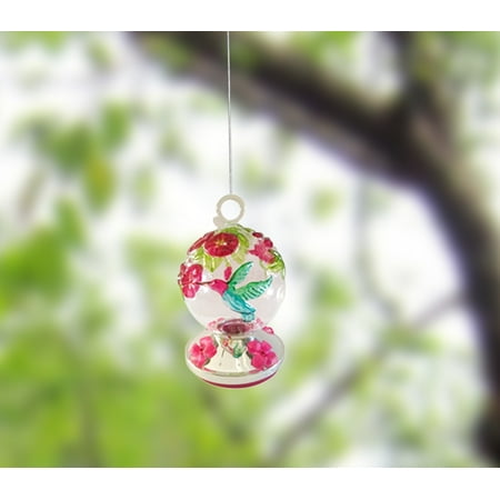 Hand Painted Glass Bird Feeders - Multi Color ; All HandMade Glass . Producr Size: 4.75 x 4.75 x 7.75. Accent any yard, feed any bird flying to your backyard