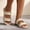 Beige, variant on Womens Bohemian Double Strap Flat Sandals, Low Heeled Sandals for Women Dressy, Summer Boho Casual Slides for Beach Vacation Festival Daily Wear