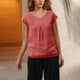 thumbnail image 2 of Vestidos Casuales Para Mujer, Blusas De Mujer De Moda Camiseta de lino holgada de manga corta sin mangas y hasta los hombros para mujer, 2 of 8
