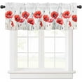 thumbnail image 2 of Poppy Curtain Valances for Windows, Spring Nature Plant Poppy Flowers Rod Pocket Valance Window Treatments Short Curtains for Kitchen Bathroom Living Room, 2 of 6