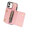 thumbnail image 6 of Nalacover Case for iPhone 11, Crossbody Wallet Case with Card Slots Holder, PU Leather Lanyard Shoulder Strap Purse Cover with Kickstand Shockproof Case for iPhone 11, Pink, 6 of 7