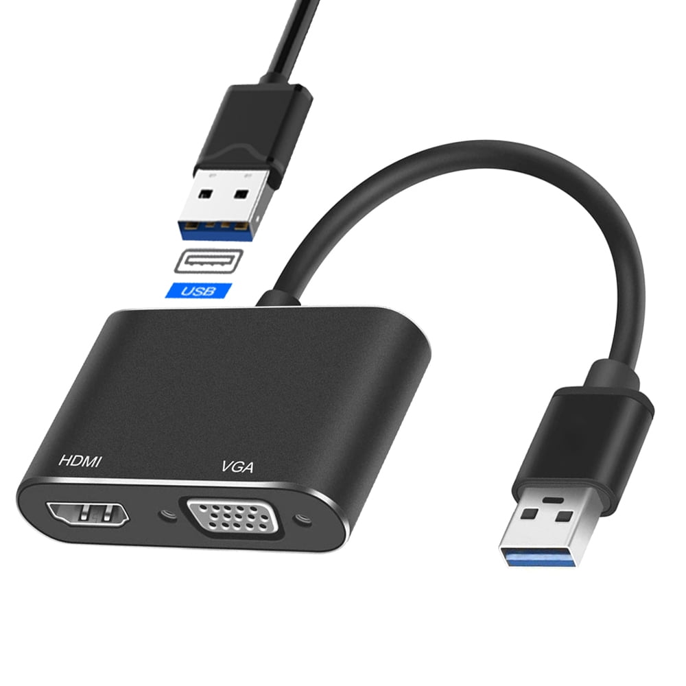 HDTV Compatible con Windows XP/10/8/7 USB 3.0/2.0 a HDMI Audio Video Adapter HD 1080P Video Cable Convertidor para PC Adaptador USB a HDMI portátil 