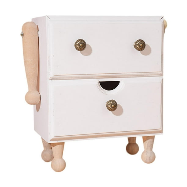 Organizador de cajones de escritorio, cajón de mesa, tocador, caja de almacenamiento de madera rústica para blanco