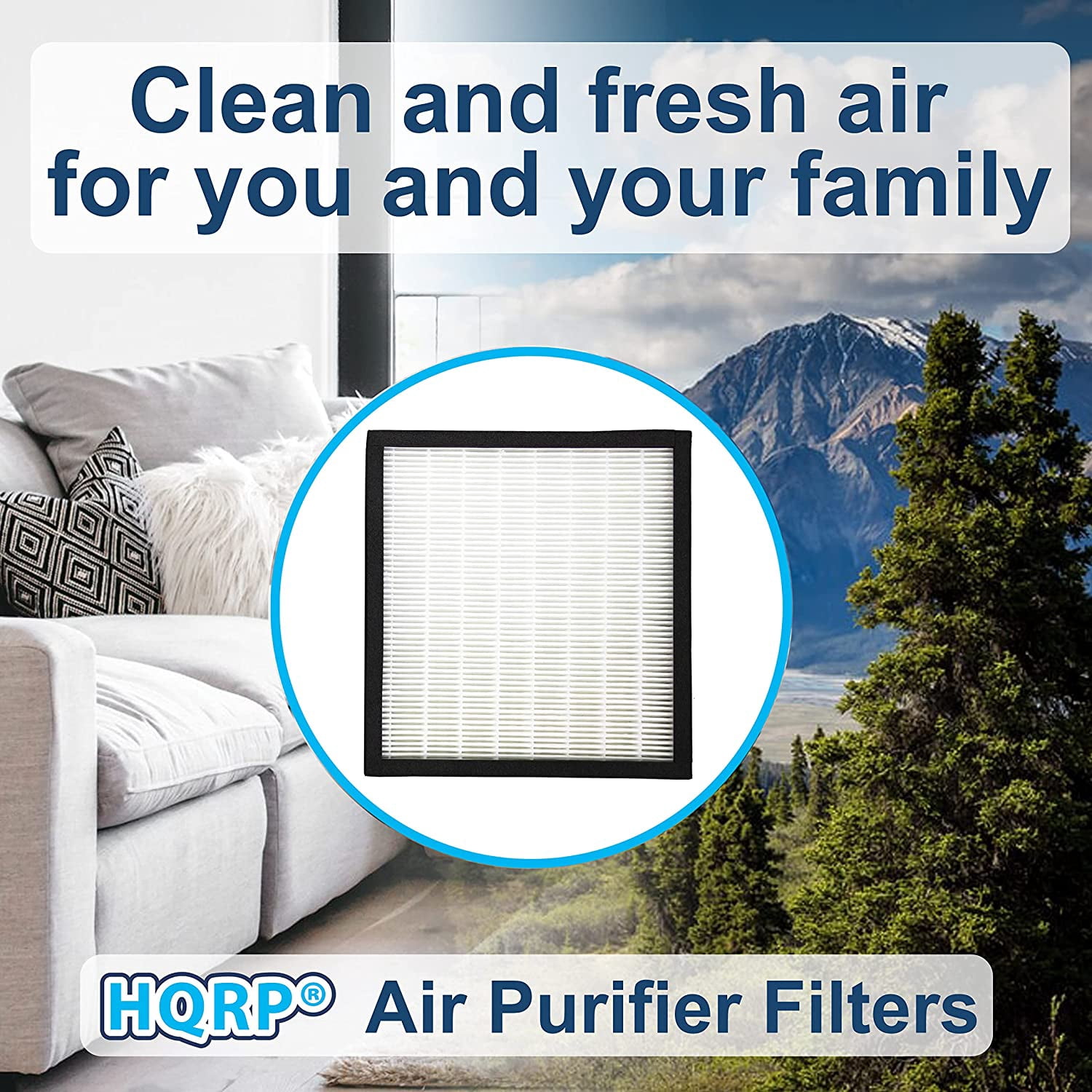 HQRP LV-PUR131 Filter Kit Compatible with Levoit LV-PUR131-RF, Smart Wi-Fi Air Purifier LV-PUR131S, 2 HEPA and 2 Activated Carbon Filters