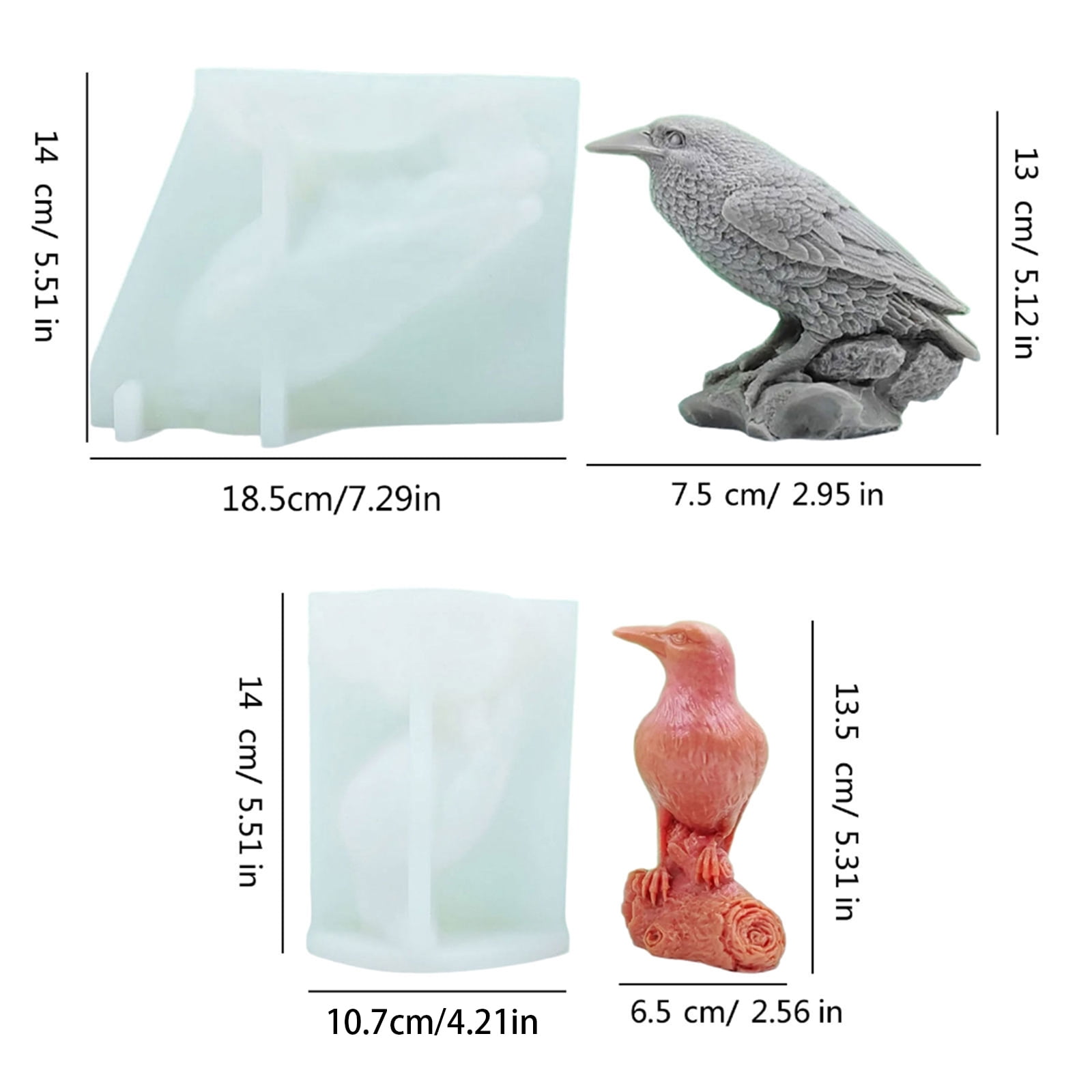 Silicone Molds Crow Molds Halloween Castings Molds Craft Molds Baking Molds Resins Molds for Making