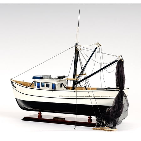 Shrimp Wooden Boat Gulf Trawler Model Display Collectible by Xoticbrands - Veronese Size (Large)