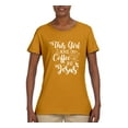 thumbnail image 2 of Wild Bobby This Girl Runs On Coffee And Jesus Inspirational/Christian Women Graphic Tee, Gold, Medium, 2 of 5