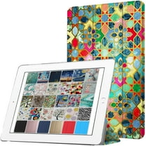 DuraSafe Cases For iPad PRO 12.9 - 1 Gen Slimline Series Lightweight Protective Cover with Dual Angle Stand & Clear PC Back Shell - Damask