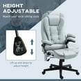 thumbnail image 4 of Vinsetto 6 Point Vibrating Massage Office Chair with Heat, Microfiber High Back Executive Office Chair with Reclining Backrest, Armrests, Light Gray, 4 of 9