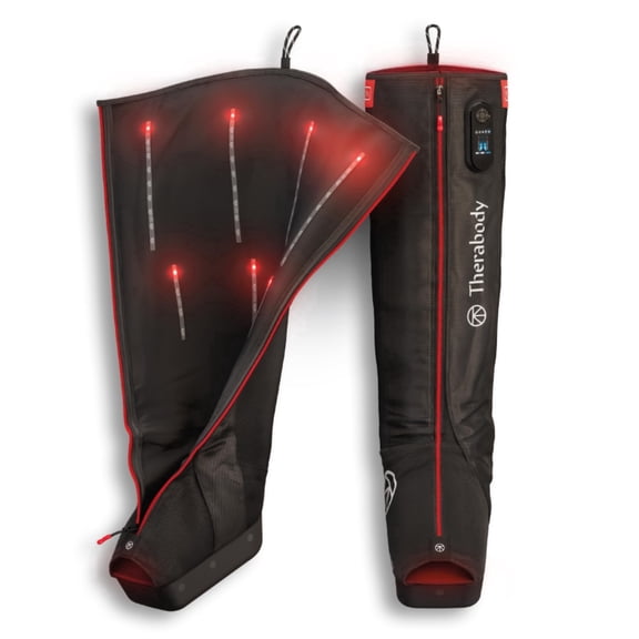 JetBoots PRO Plus Wireless Compression Boots by Therabody | Leg Recovery & Light Therapy | Short