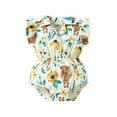 thumbnail image 1 of Coduop Baby Girls Romper,Fly Sleeve Turn-down Collar Button Closure Cactus Cow Print Bodysuit, 1 of 9