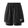 thumbnail image 2 of Yourumao Men's 2-in-1 Athletic Shorts Drawstring Elastic Waist Running Shorts with Liner Quick Dry Summer Shorts for Athletic Gym, 2 of 6